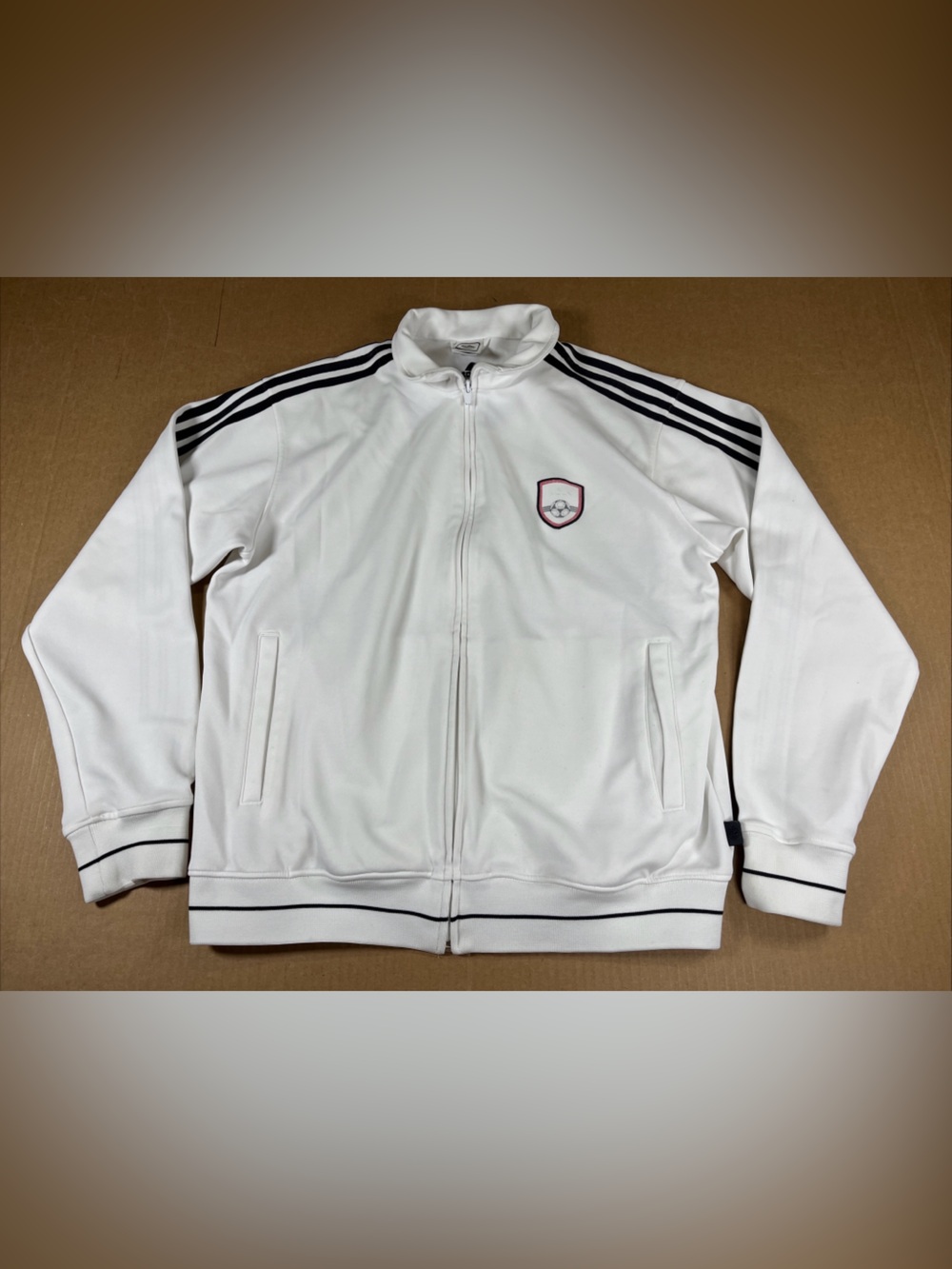 VTG Adidas 2006 FIFA World Cup Germany Koln Track Jacket Mens L White Zip Soccer